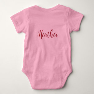 Personalise Baby Girl Decorative Script Lettering Baby Bodysuit