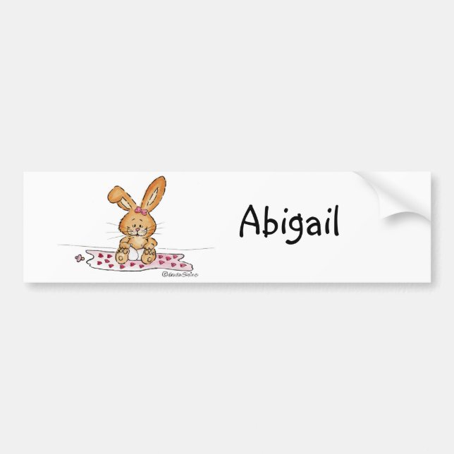 Personalise Baby Girl Design with Name Bumper Sticker (Front)