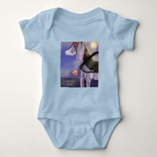 Personalise Baby light blue "I LOVE YOU"  Baby Bodysuit