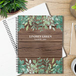 Personalise Barn Wood Eucalyptus Greenery Planner<br><div class="desc">This rustic planner is decorated with watercolor eucalyptus and foliage in shades of green on a barn wood background.
Customise it with your name and year. 
Original Watercolor © Michele Davies.</div>