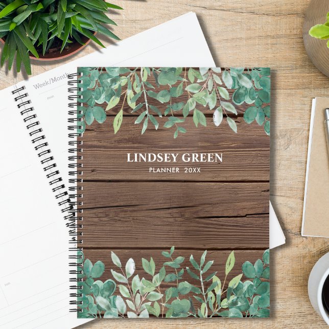 Personalise Barn Wood Eucalyptus Greenery Planner (Creator Uploaded)