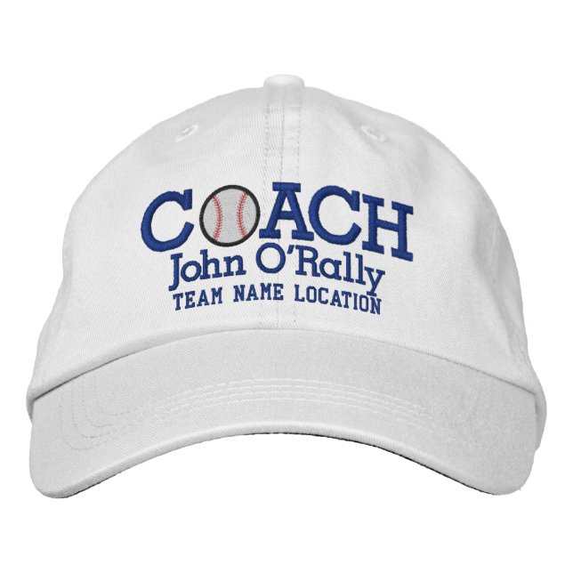 Personalise Baseball Coach Cap Name  n Team (Front)