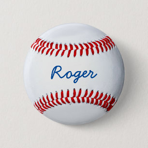 Personalise Baseball Fan Custom Name Tag 6 Cm Round Badge