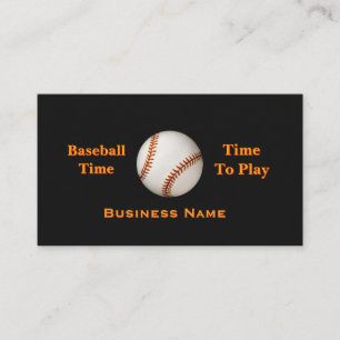 Personalise Baseball Time, Time To Play Business Card
