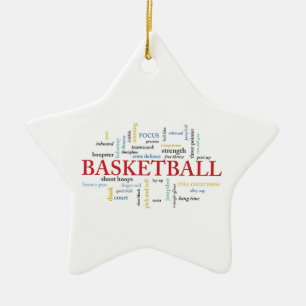 Personalise Basketball Coach Thank You in Words Ceramic Ornament
