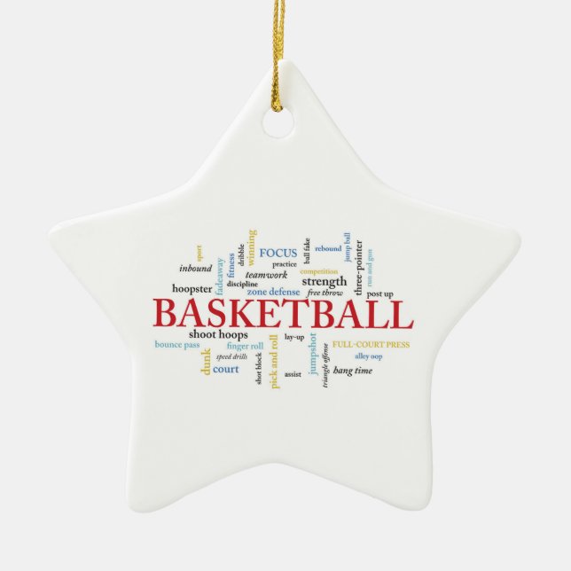 Personalise Basketball Coach Thank You in Words Ceramic Ornament (Front)
