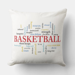Personalise Basketball Coach Thank You in Words Cushion