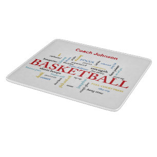 Personalise Basketball Coach Thank You in Words Cutting Board