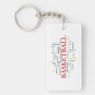 Personalise Basketball Coach Thank You in Words Key Ring