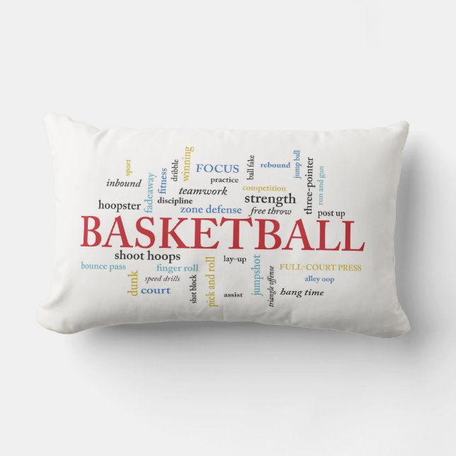 Personalise Basketball Coach Thank You in Words Lumbar Cushion (Front)