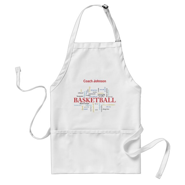 Personalise Basketball Coach Thank You in Words Standard Apron (Front)
