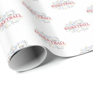 Personalise Basketball Coach Thank You in Words Wrapping Paper