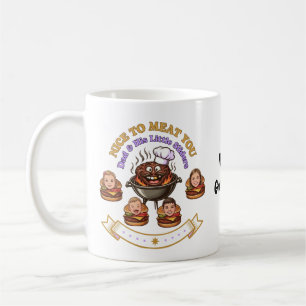 Personalise BBQ Grill Master Gift Nice To Meat You Coffee Mug