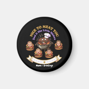 Personalise BBQ Grill Master Gift Nice To Meat You Magnet