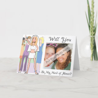 Personalise Be My Maid of Honour Photo Invitation
