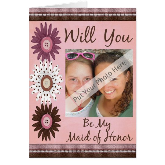 Personalise Be My Maid of Honour Photo Invitation