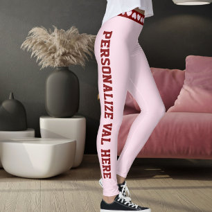 Personalise Be My Valentine Day Love Red Pink Gift Leggings