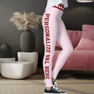 Personalise Be My Valentine Day Love Red Pink Gift Leggings