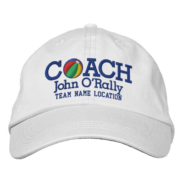 Personalise Beach ball Coach Cap Your Name n Game! (Front)