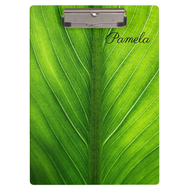 Personalise Beautiful Green Leaf Clipboard (Front)