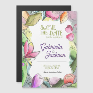 Personalise Beautiful Watercolor Outlined Flower