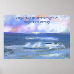 Personalise Beautiful Waterscape Quote Painting Poster
