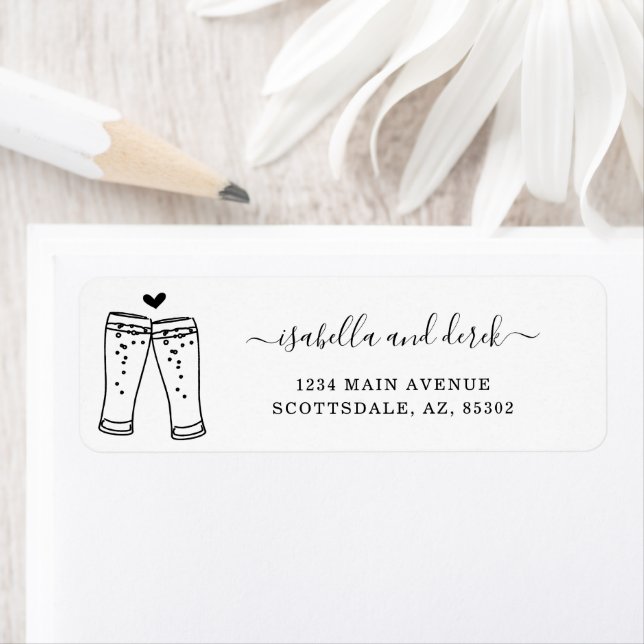 Personalise Beer Toast Return Address Label (Insitu)