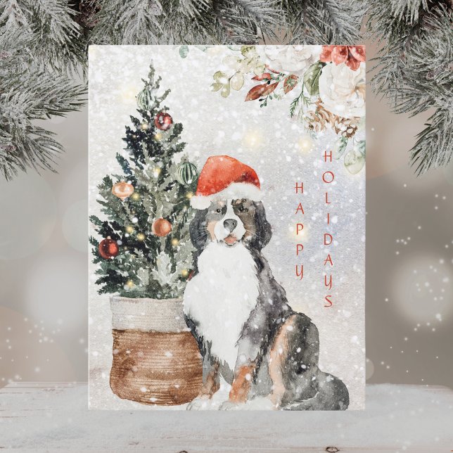 Personalise Bernese Mountain Dog Holiday Postcard (Creator Uploaded)