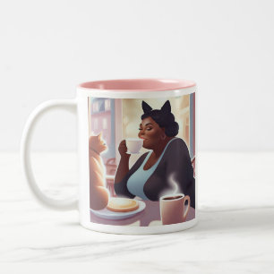 Personalise Best Cat Mum Ever Two-Tone Coffee Mug