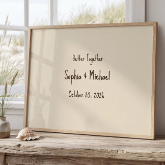 Personalise “Better Together” Wedding Poster