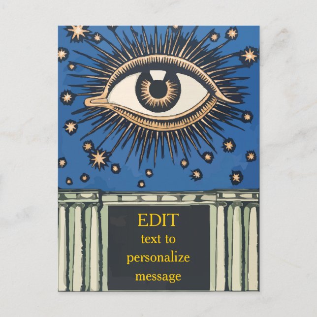 Personalise Big Eye, change text Postcard (Front)