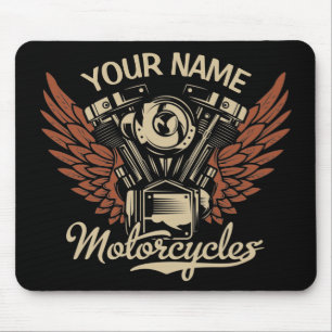 Personalise Biker Motorcycles Motor Wings Garage  Mouse Pad