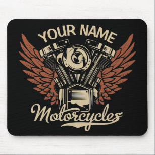  Personalise Biker Motorcycles Motor Wings Garage  Mouse Pad