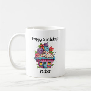 Personalise Birthday Girl Cupcake Coffee Mug