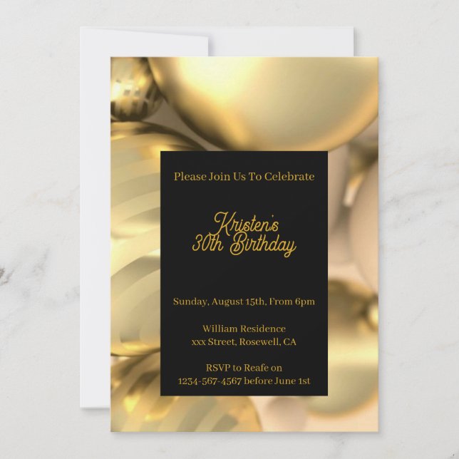Personalise Birthday Invitation (Front)