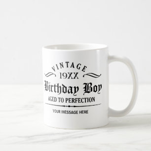 Personalise Black Gothic Script Funny Birthday Mug