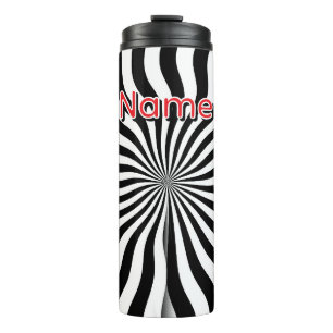 Personalise Black White Dynamic Geo Thermal Tumbler