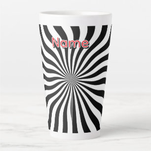 Personalise Black White Geo Latte Mug