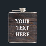 Personalise Black Wood Hip Flask<br><div class="desc">This is Black Chalkboard Modern Flask.  This flask feature is a Black Chalkboard background. It is Fully customisable. It is a unique gift that's perfect for weddings,  birthdays,  and special events.</div>