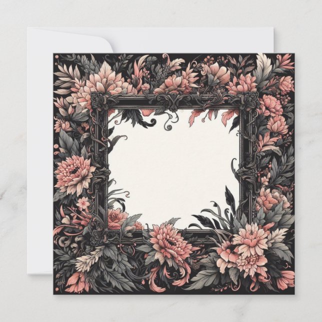 Personalise Blank Card Template Goth Floral (Front)