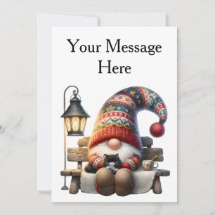 Personalise Blank Gnome Greeting Card