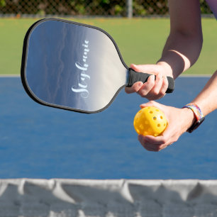 Personalise Blue Beige Background Pacific Ocean Pickleball Paddle