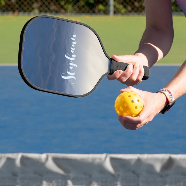 Personalise Blue Beige Background Pacific Ocean   Pickleball Paddle (Insitu)