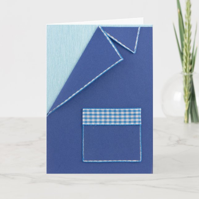 Personalise blue Birthday blazer Card (Front)