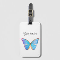 Personalise BLUE BUTTERFLY Luggage Tag