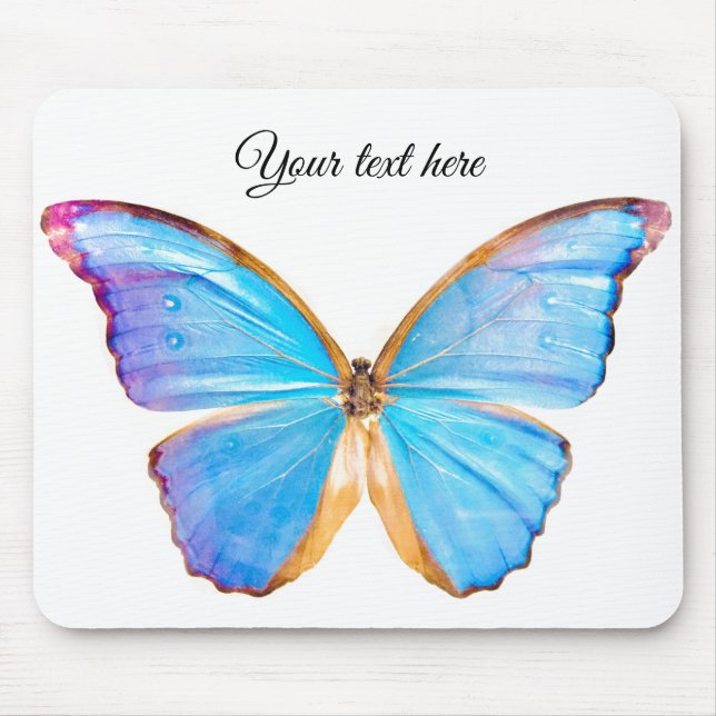 Personalise BLUE BUTTERFLY Mouse Pad (Front)