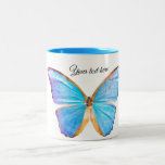 Personalise BLUE BUTTERFLY Two-Tone Coffee Mug<br><div class="desc">Brattitude Designs is a mother and daughter design team from California, USA. We create art through painting, drawing and photography to make our designs unique. Our products are created out of love and have fun, relaxed beach vibe, vintage and creative styles to each design. We hope our designs and products...</div>