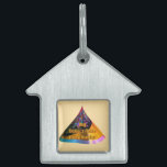 Personalise Blue Dog House Owner's Name Phone   Pet ID Tag<br><div class="desc">Style: House Knick knack, paddy whack, give your pet a house-shaped tag! With a beautiful burnished silver finish your pet will be the most stylish on the block. These pet tags are full customisable, so you can add your own images, designs and text, all of which will be printed in...</div>