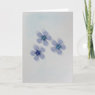 Personalise blue Flowers with shiny decoration Card