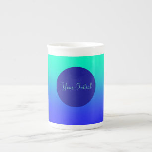 Personalise Blue Green Blue Bone China Mug